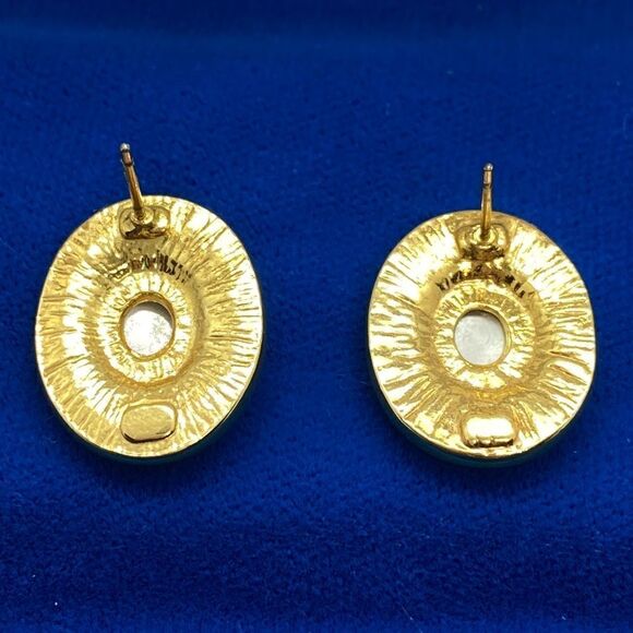 💛 Gold Plated Faux Pearl & Crystal Earrings - Picture 2 of 3